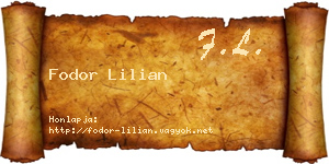 Fodor Lilian névjegykártya