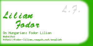 lilian fodor business card